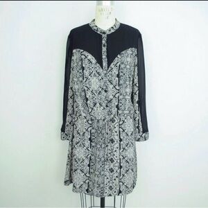 Blue Rain Monochrome Patterned Dress